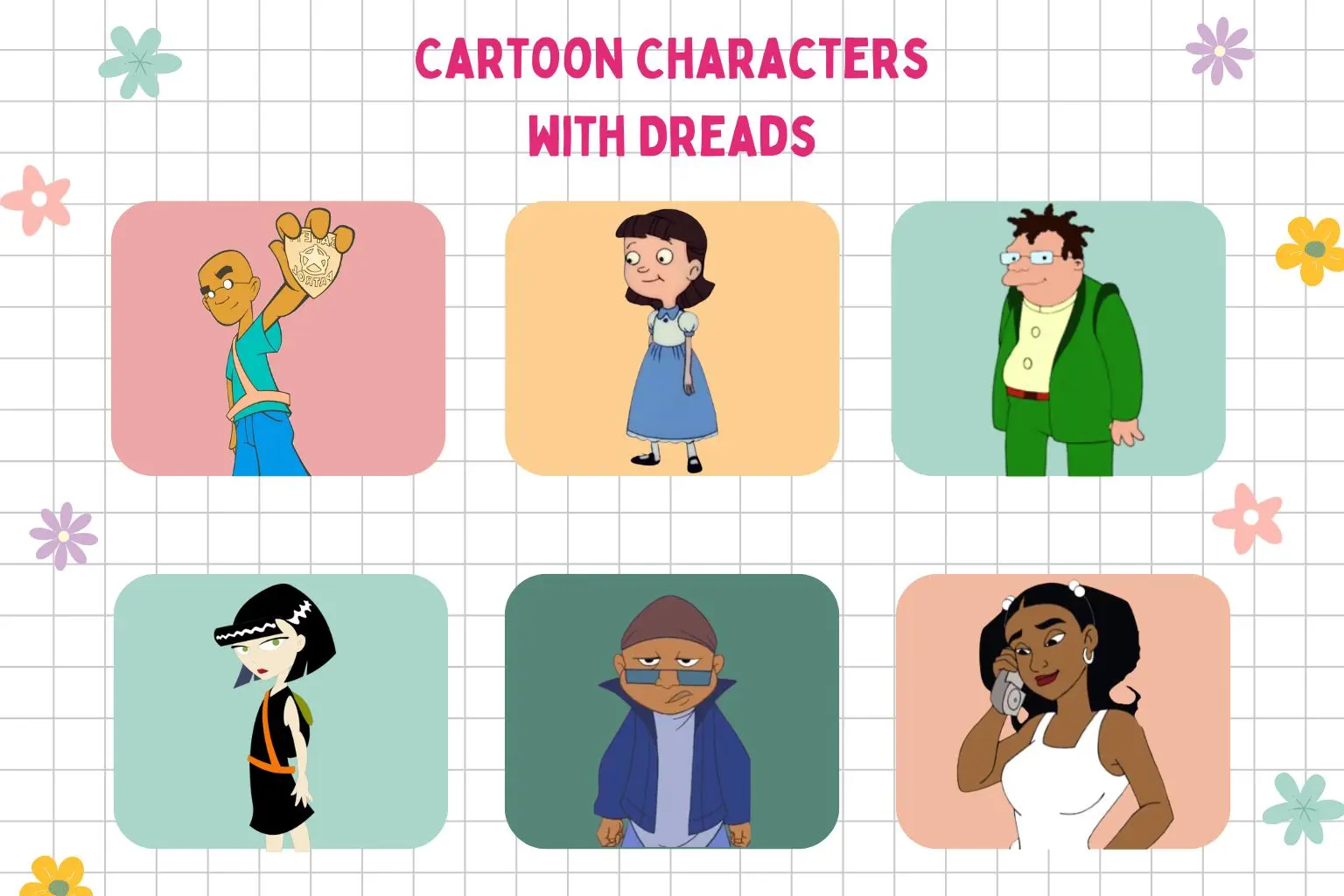 cartoon characters with dreads