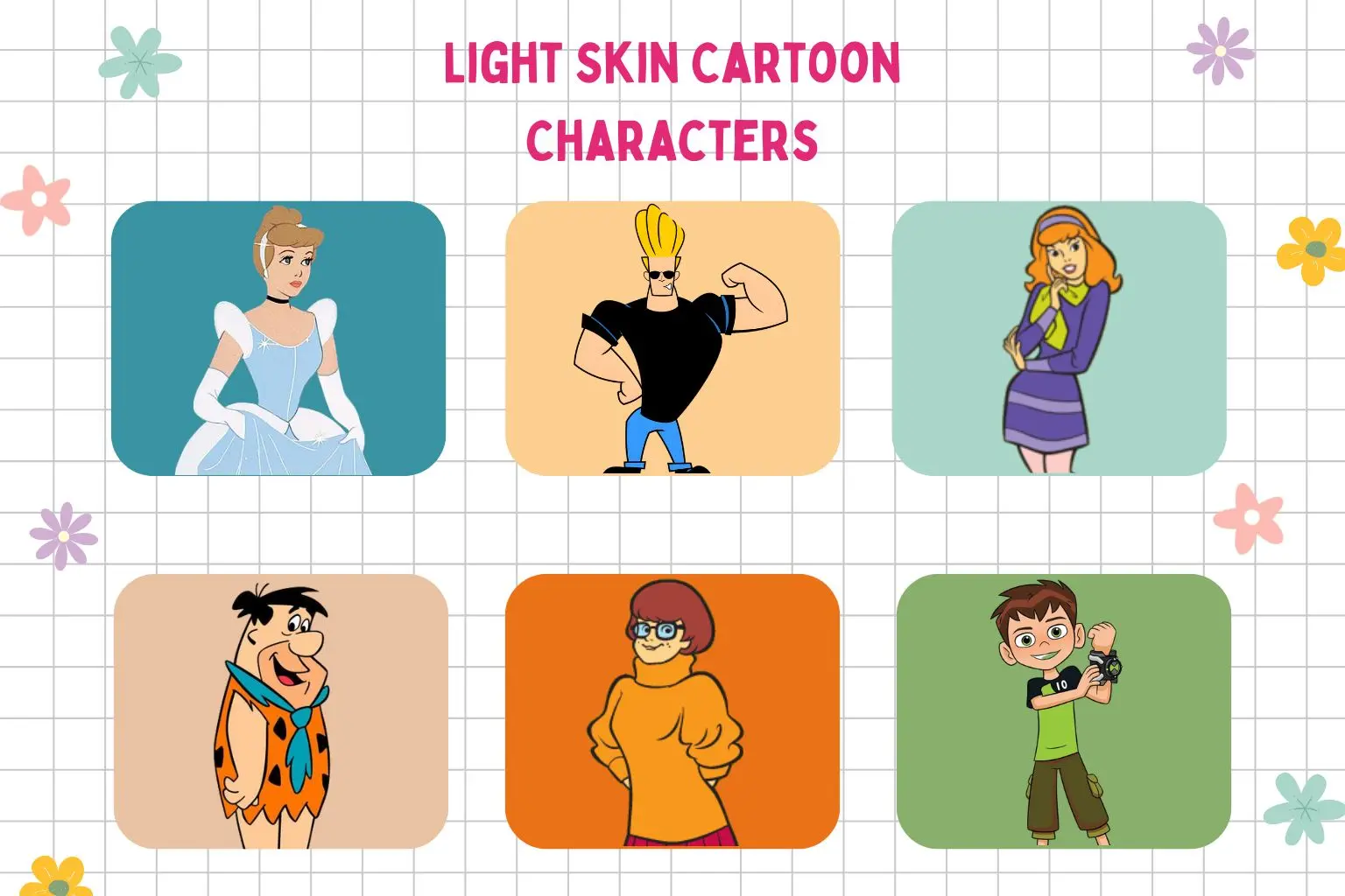 light skin cartoon characters