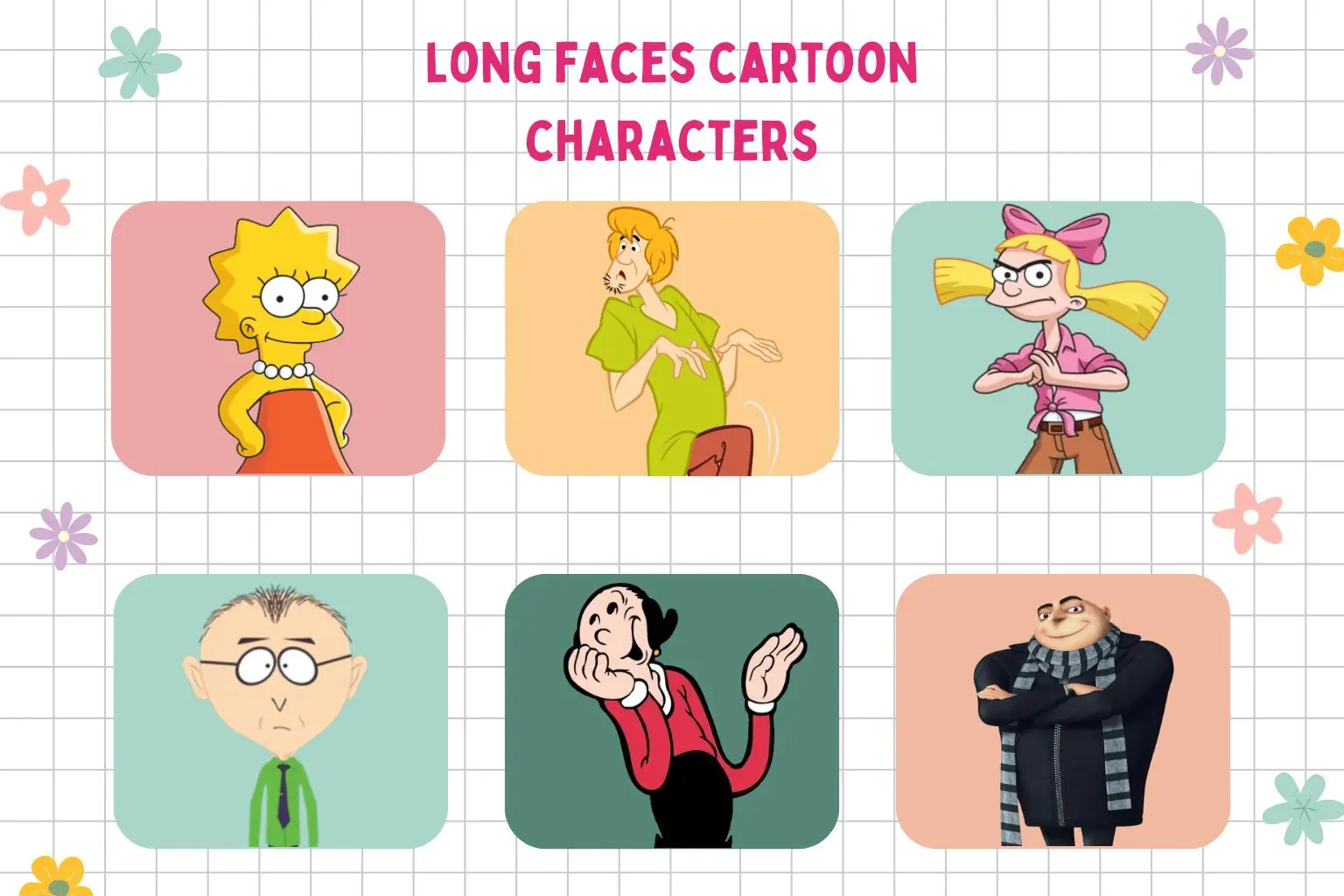 20 Cartoon Characters with Long Faces & Their Facts