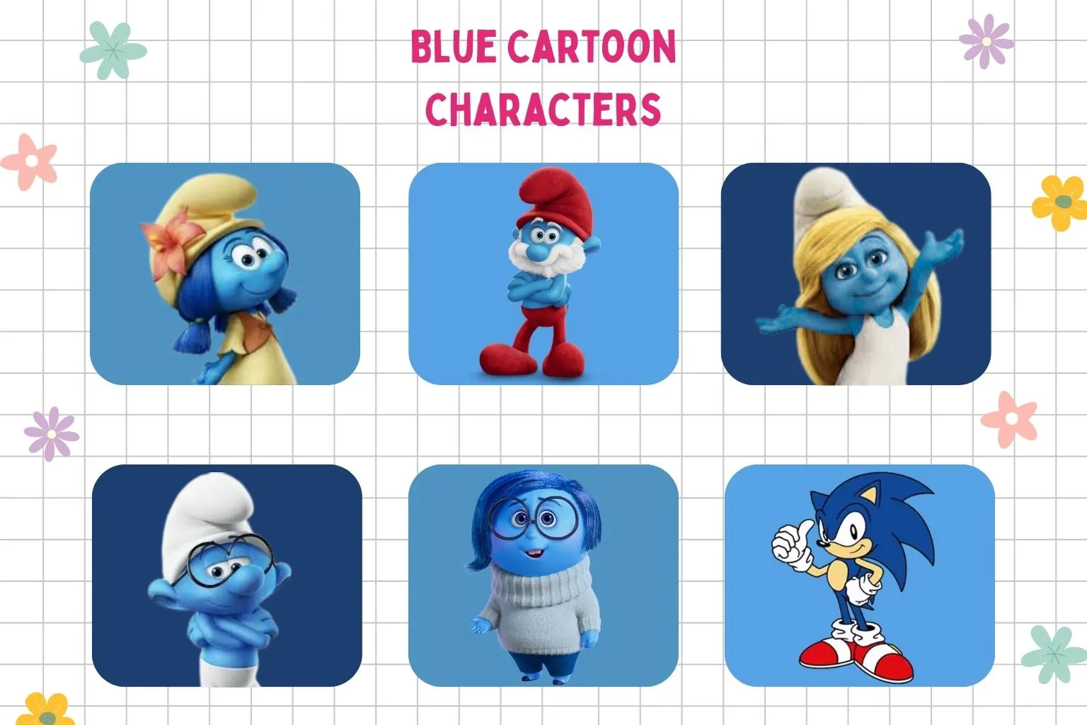 blue cartoon characters