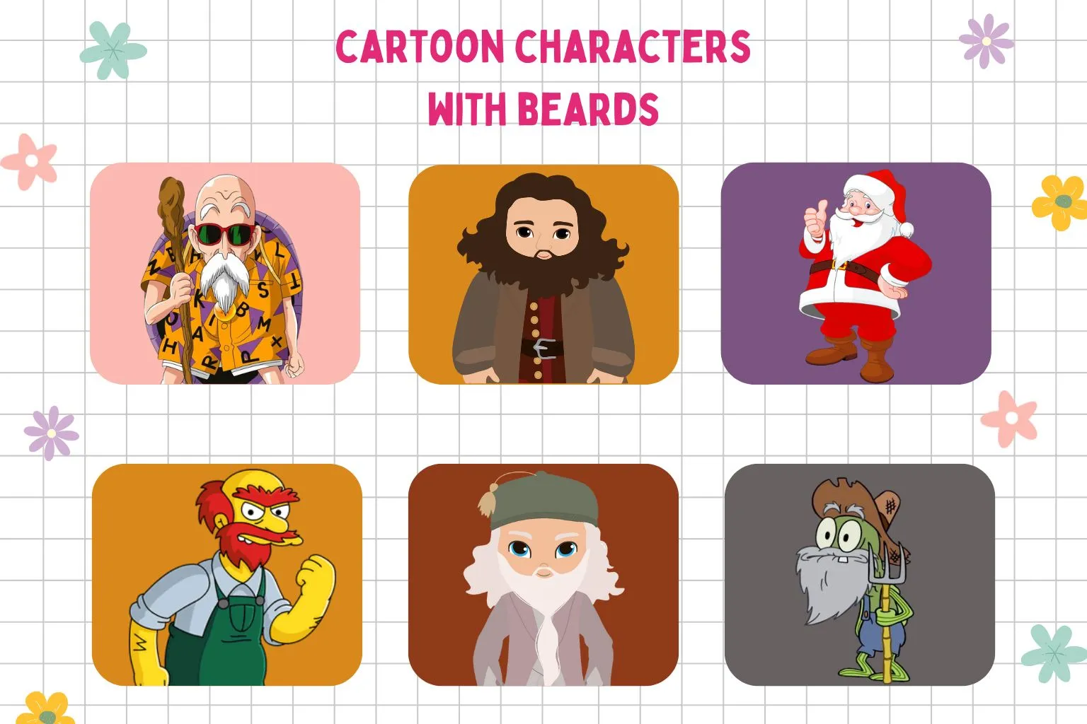 cartoon characters with beards