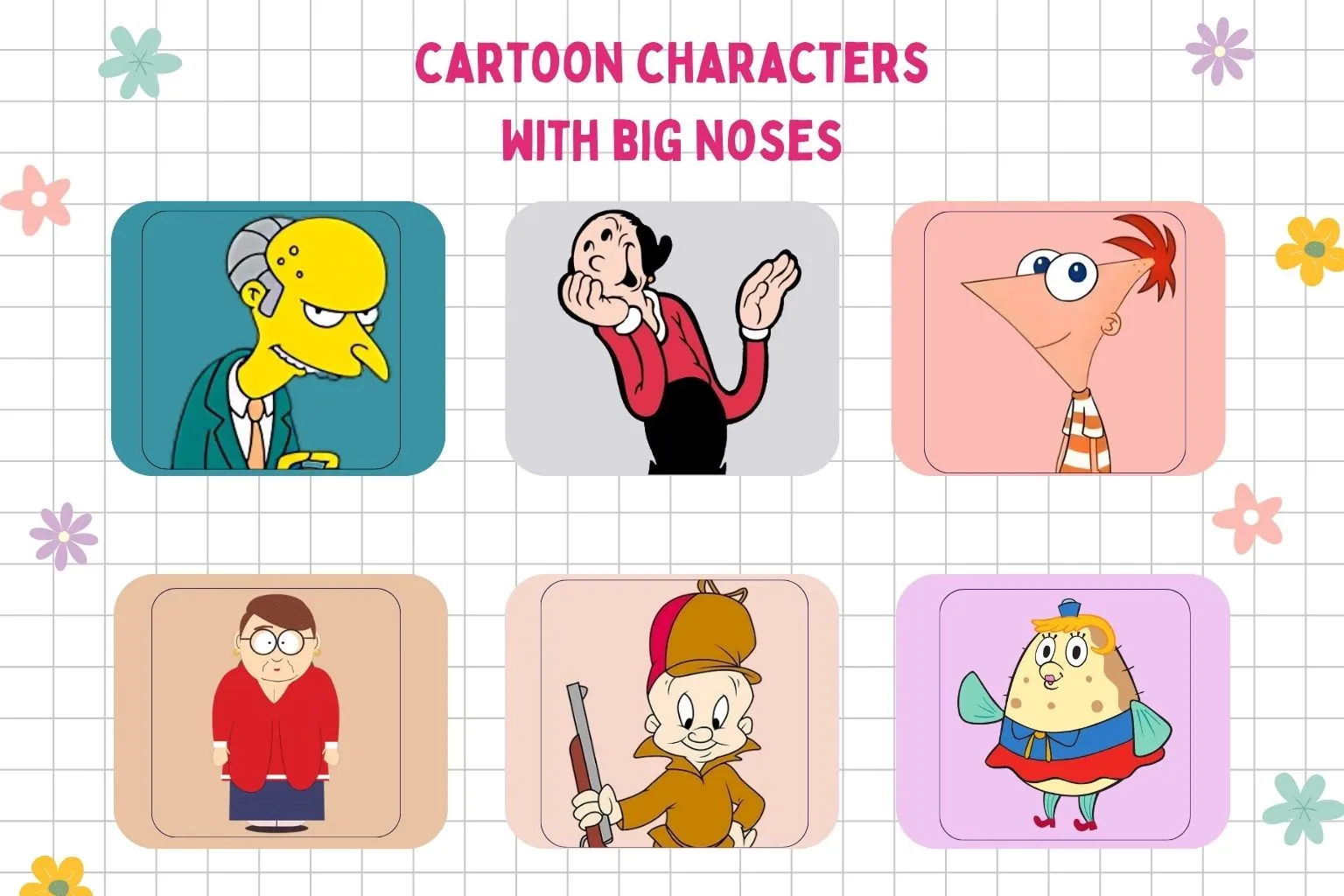 cartoon characters with big noses