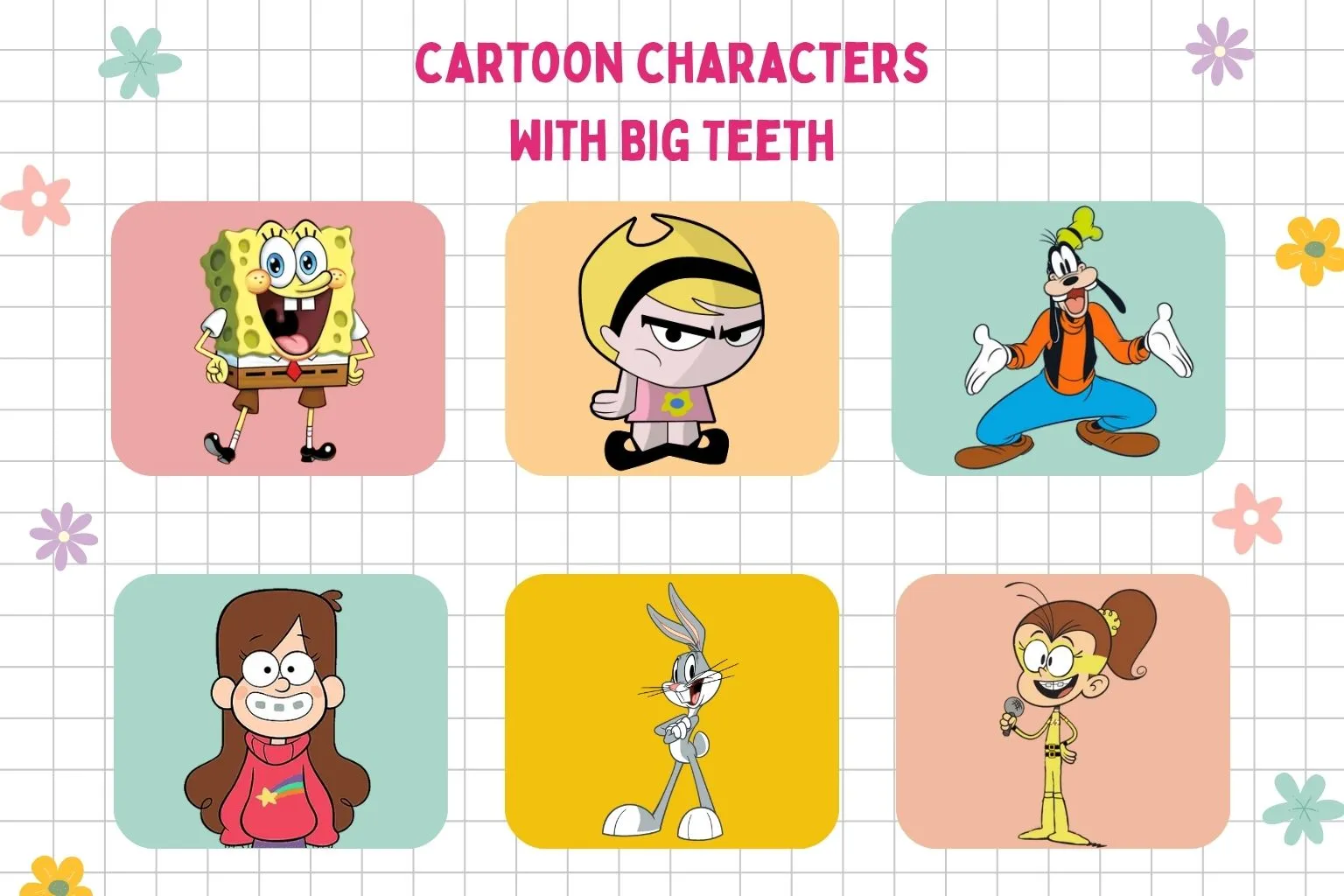 cartoon characters with big teeth