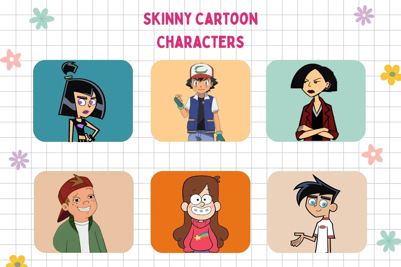 skinny cartoon characters