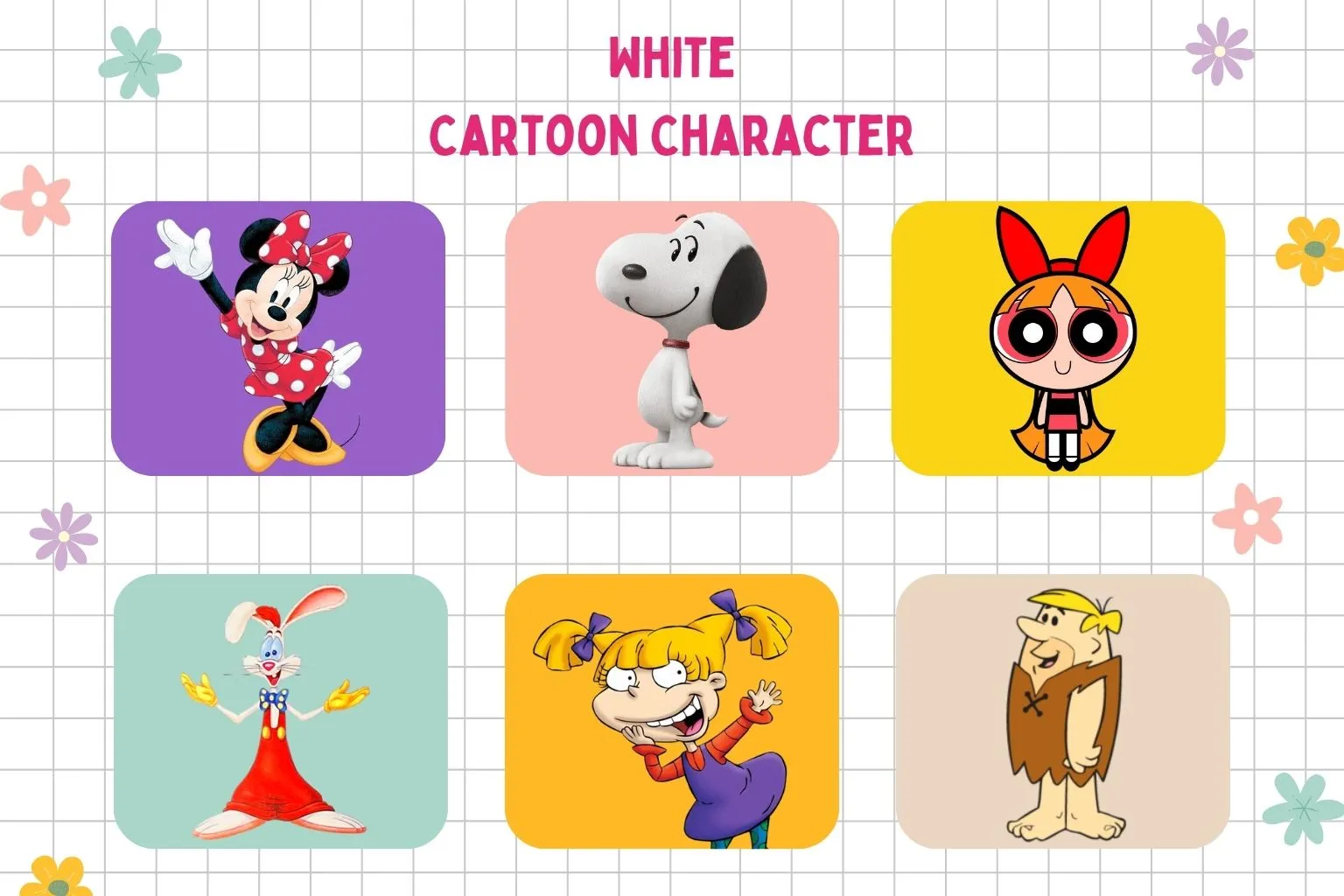 white cartoon characters
