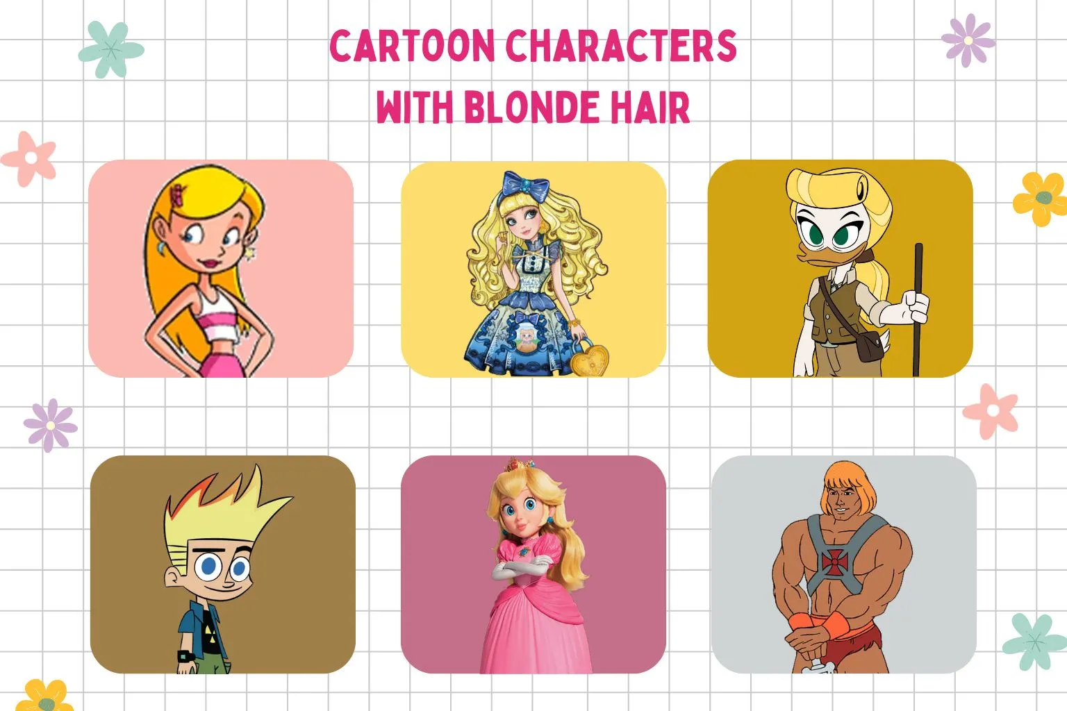blonde hair cartoon characters