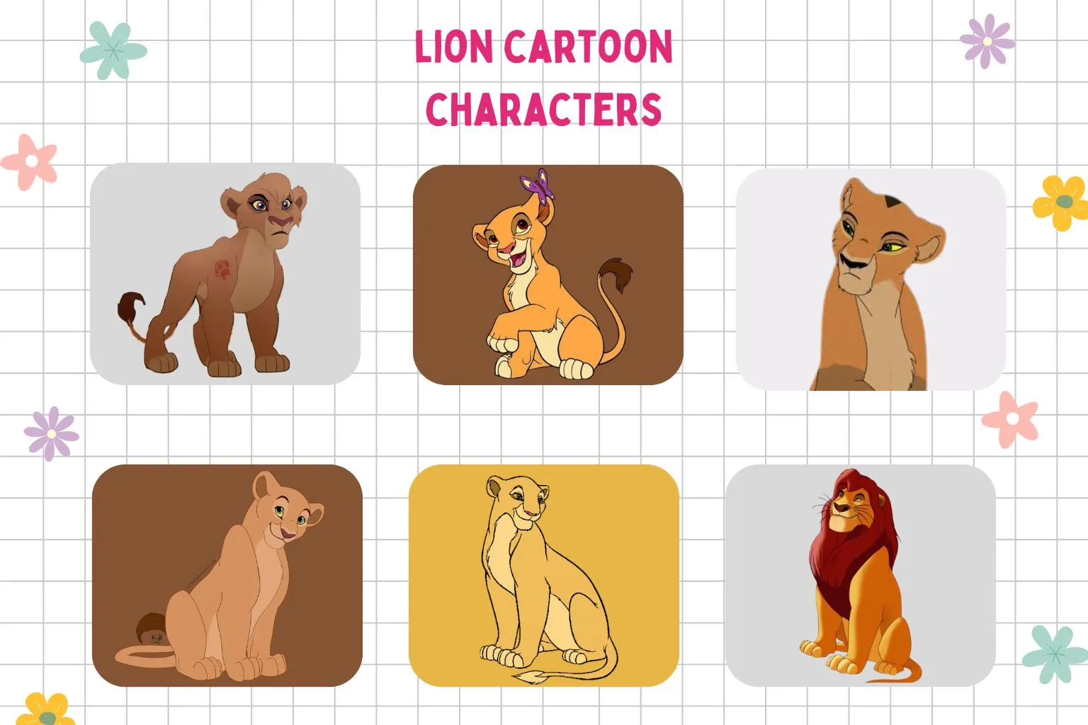 famous lion cartoon characters