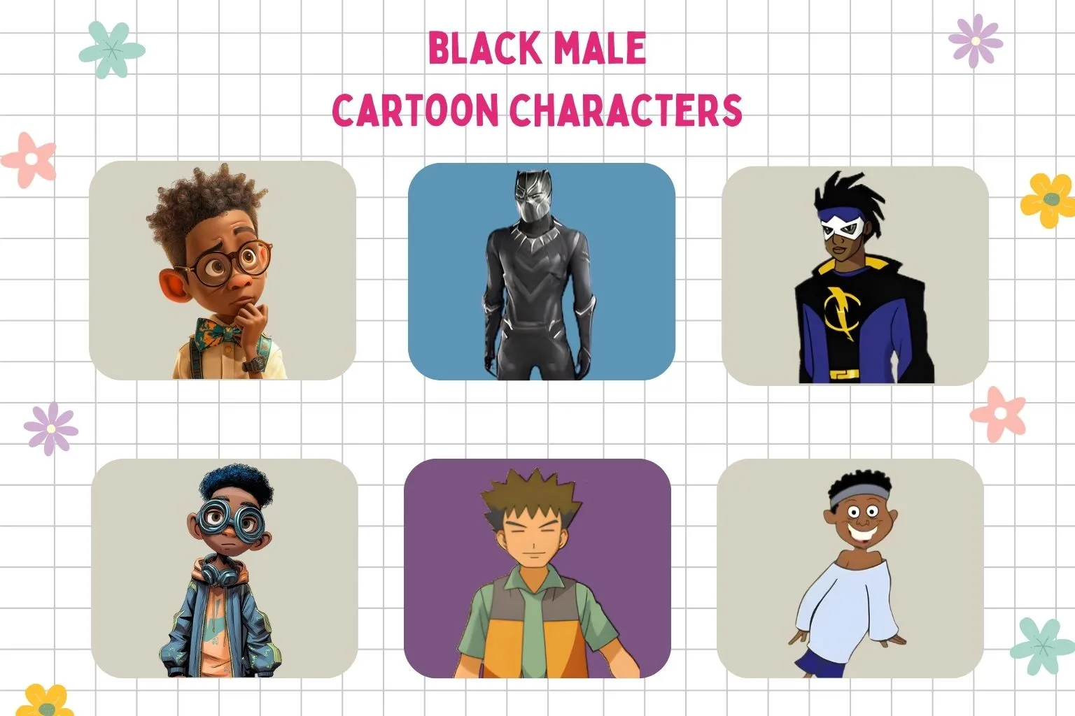 black cartoon characters male
