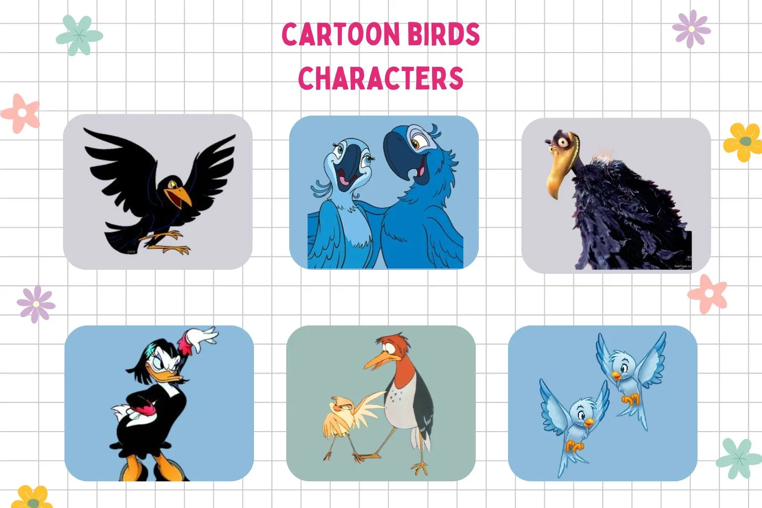 famous cartoon bird characters