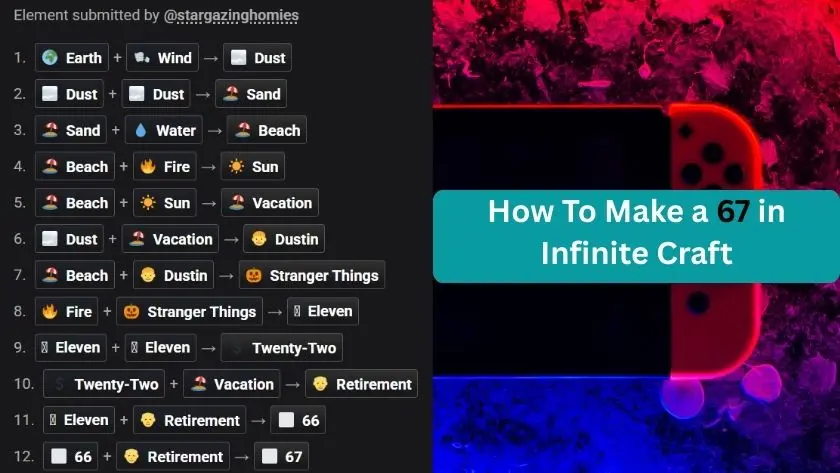 how to make a 67 in infinite craft