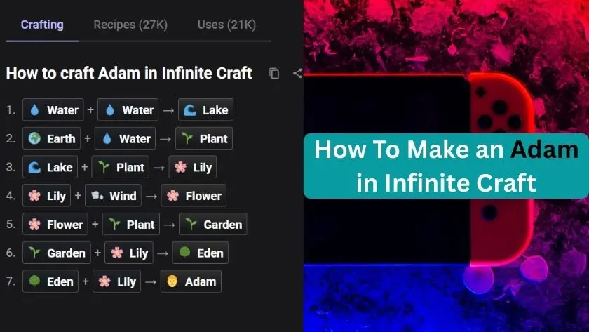 how to make an adam in infinite craft