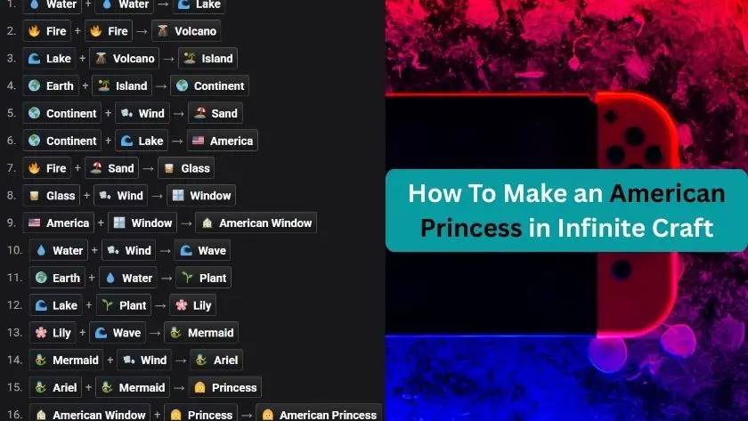 how to make an american princess in infinite craft