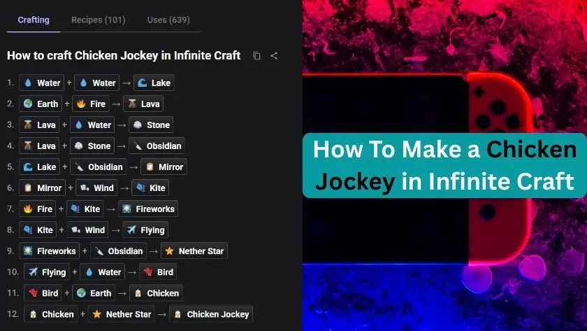 how to make a chicken jockey in infinite craft