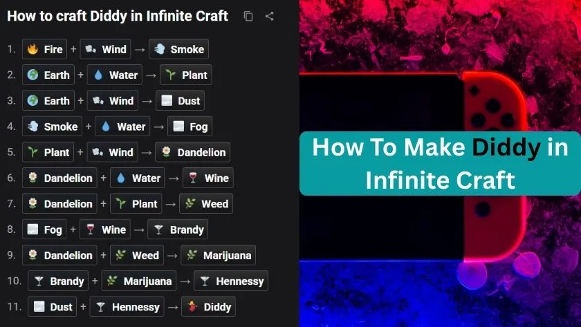 how to make a diddy in infinite craft