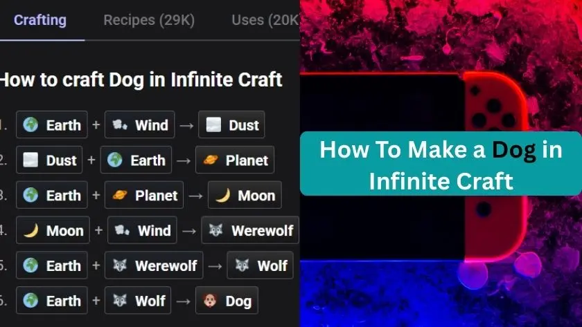 how to make a dog in infinite craft