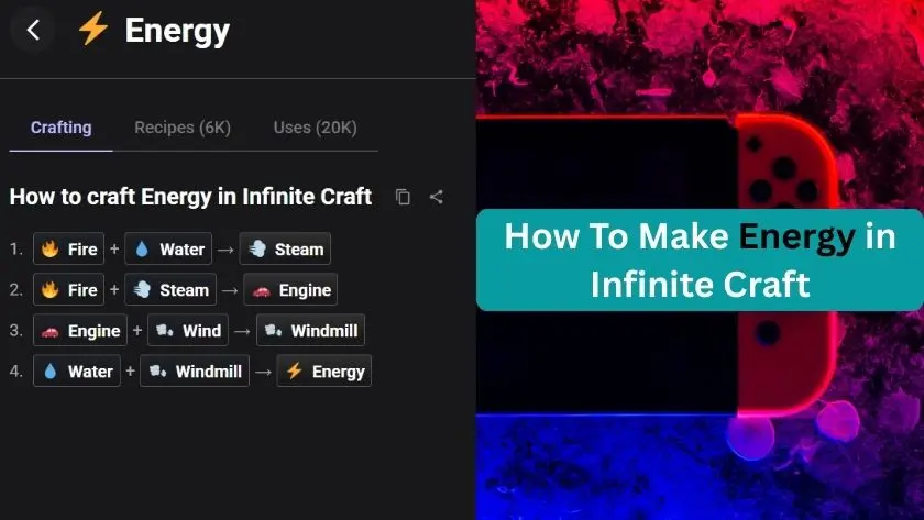 how to make energy in infinite craft