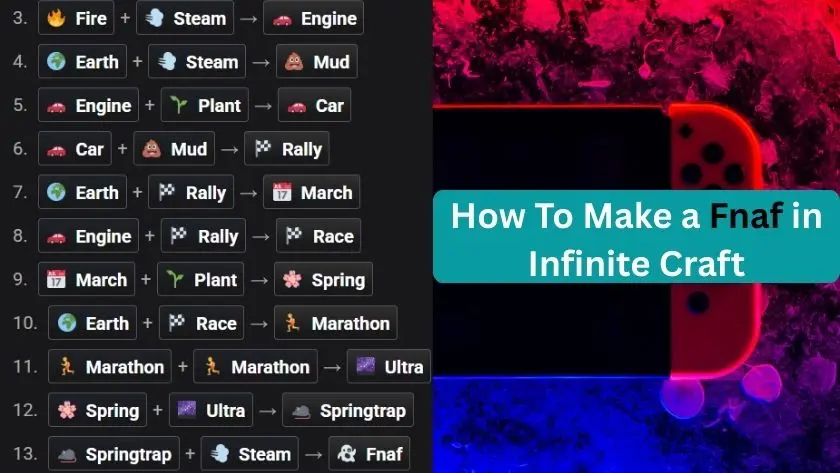 how to make a fnaf in infinite craft