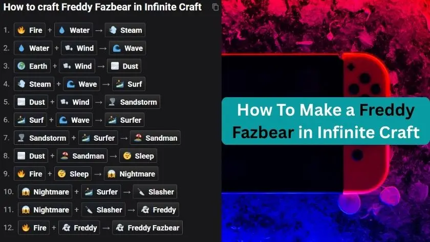 How to Make Freddy Fazbearin Infinite Craft – Start to End Guide