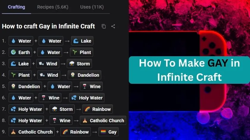 how to make a gay in infinite craft