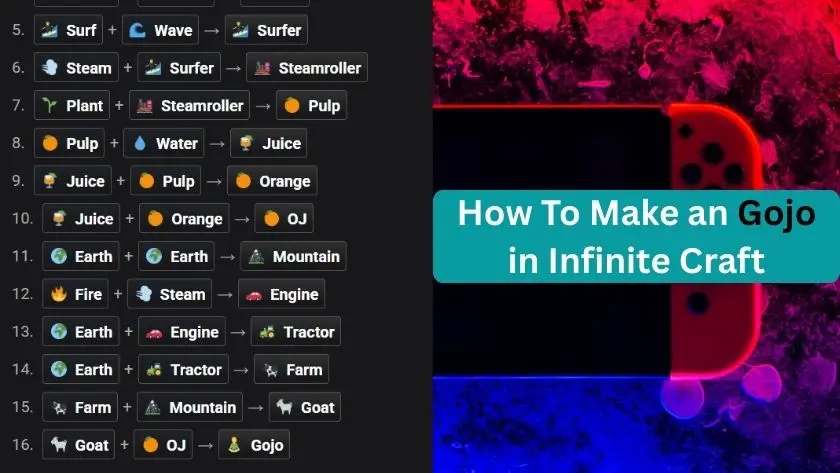 how to make a gojo in infinite craft
