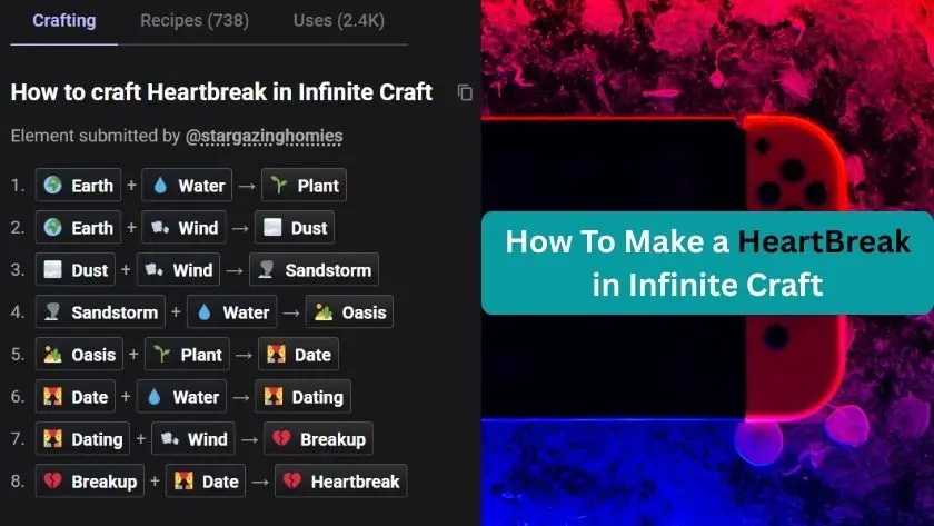 how to make a heartbreak in infinite craft
