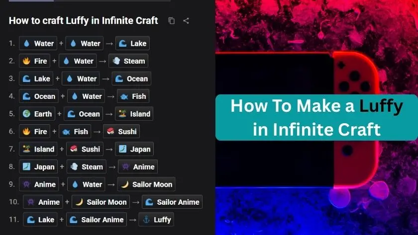 how to make a luffy in infinite craft