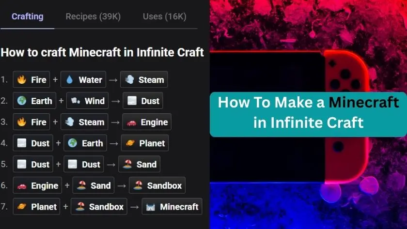 how to make a minecraft in infinite craft