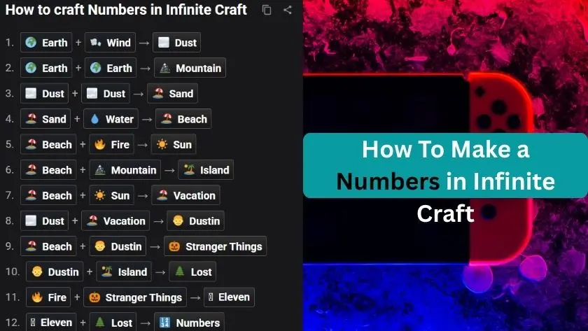 how to make numbers in infinite craft