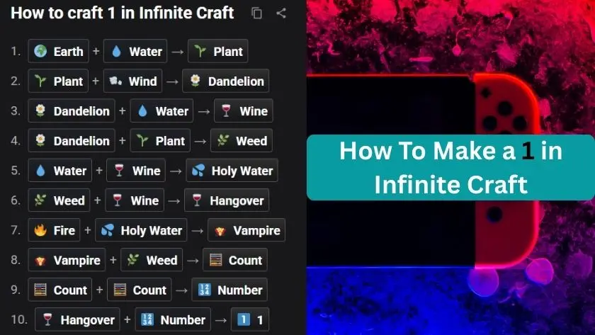 how to make a 1 in infinite craft