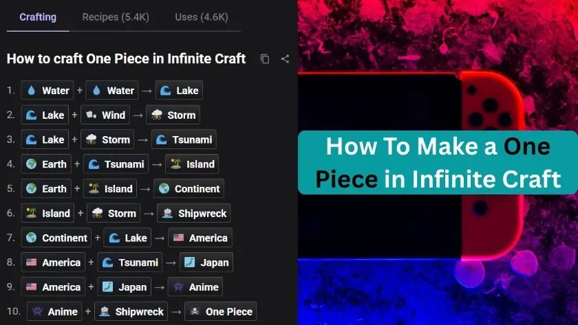 how to make a one piece in infinite craft