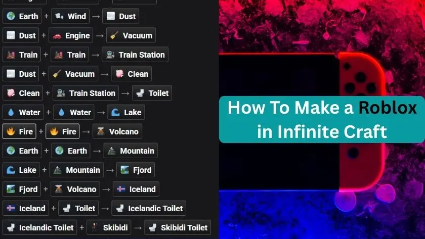 how to make a roblox in infinite craft