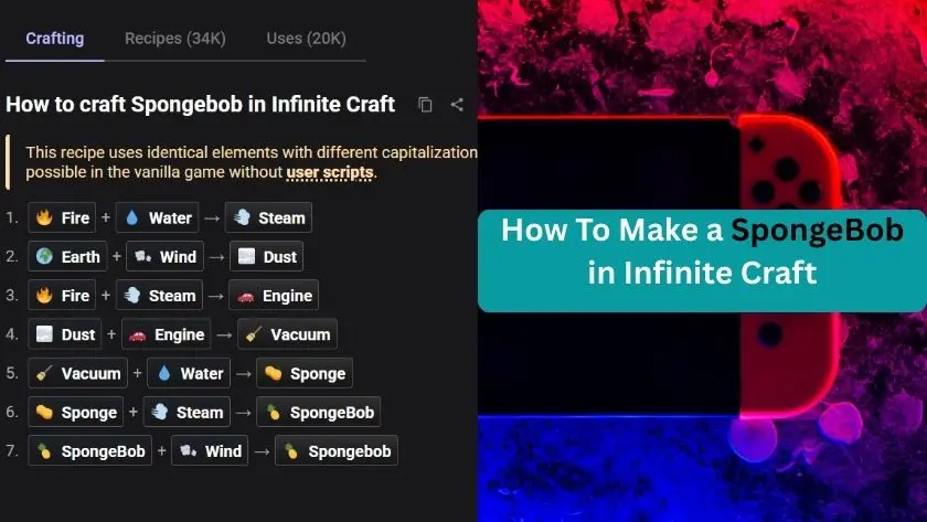 how to make a spongebob in infinite craft