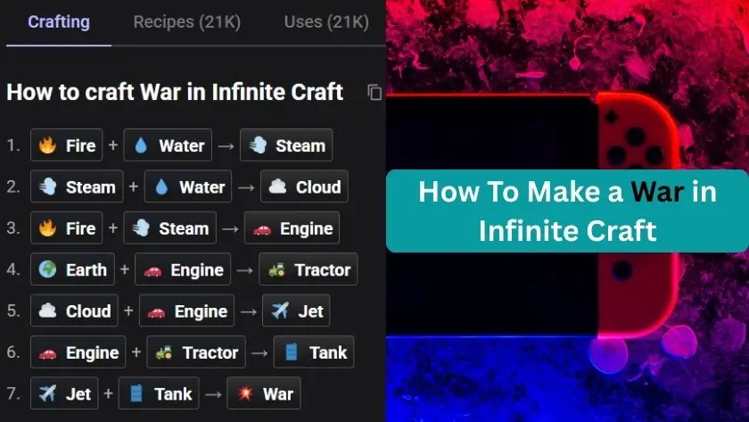 how to make a war in infinite craft