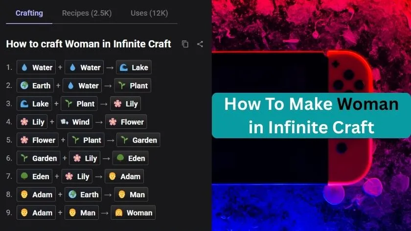 how to make a woman in infinite craft