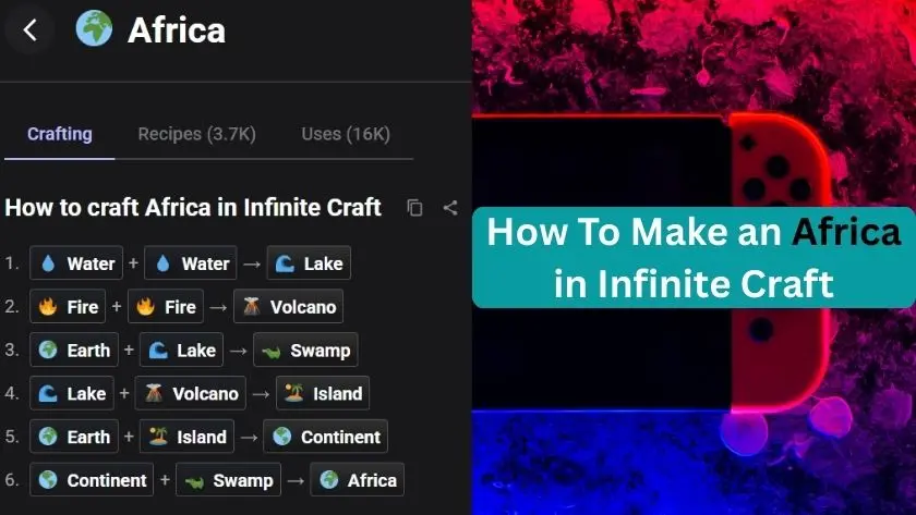 how to make africa in infinite craft