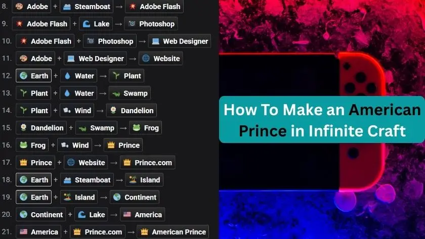 how to make an american prince in infinite craft