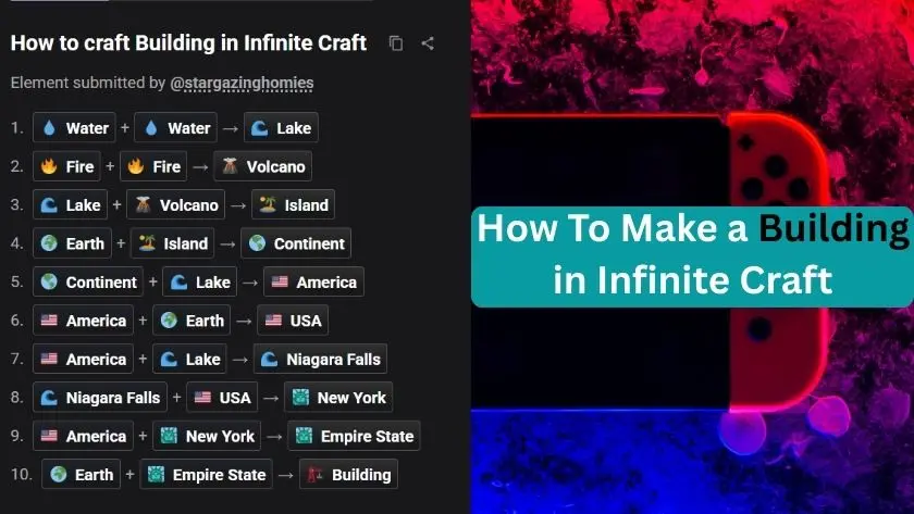 how to make building in infinite craft