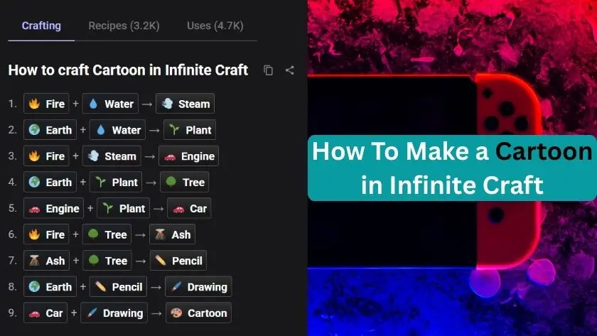 how to make cartoon in infinite craft