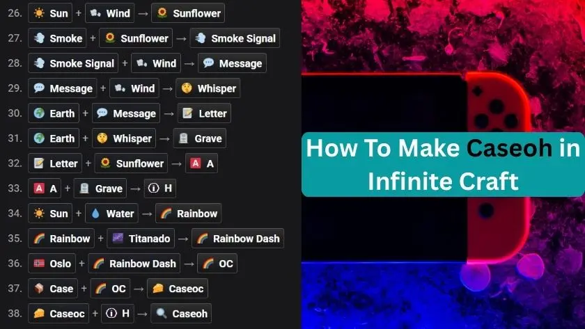 how to make caseoh in infinite craft