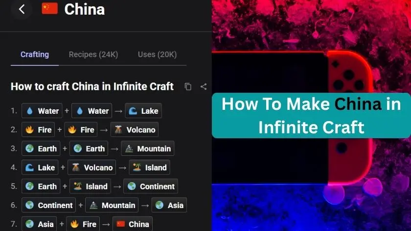 how to make china in infinite craft