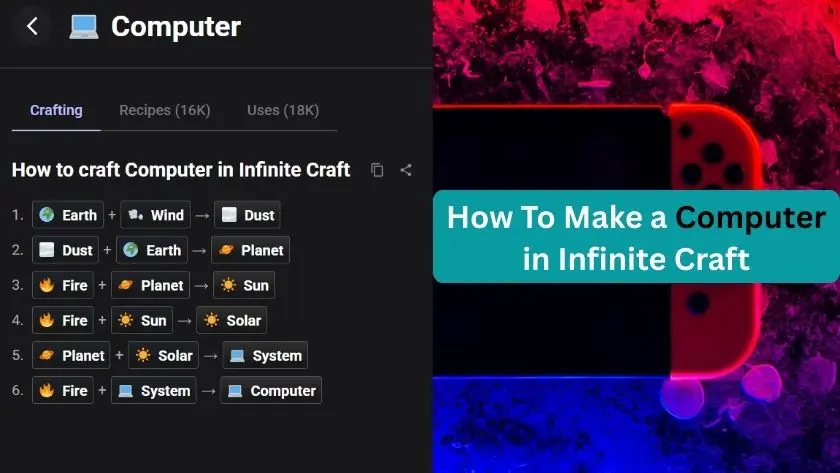 how to make computer in infinite craft