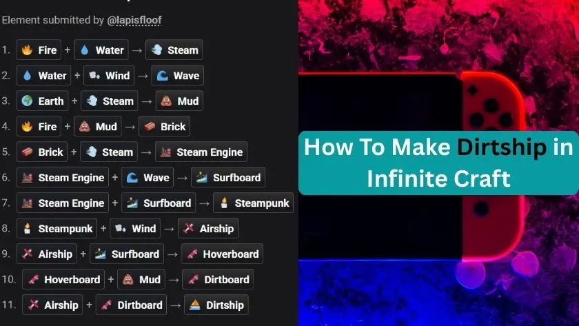 how to make dirtship in infinite craft