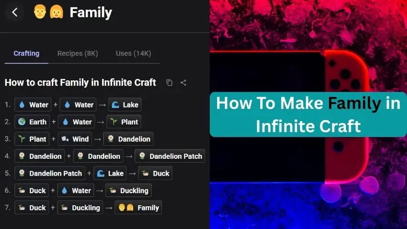 how to make family in infinite craft