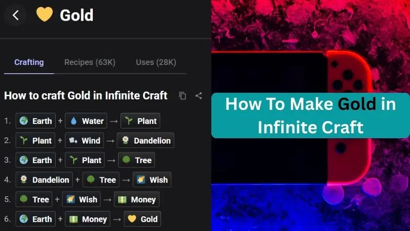 how to make gold in infinite craft