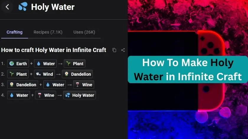how to make holy water in infinite craft