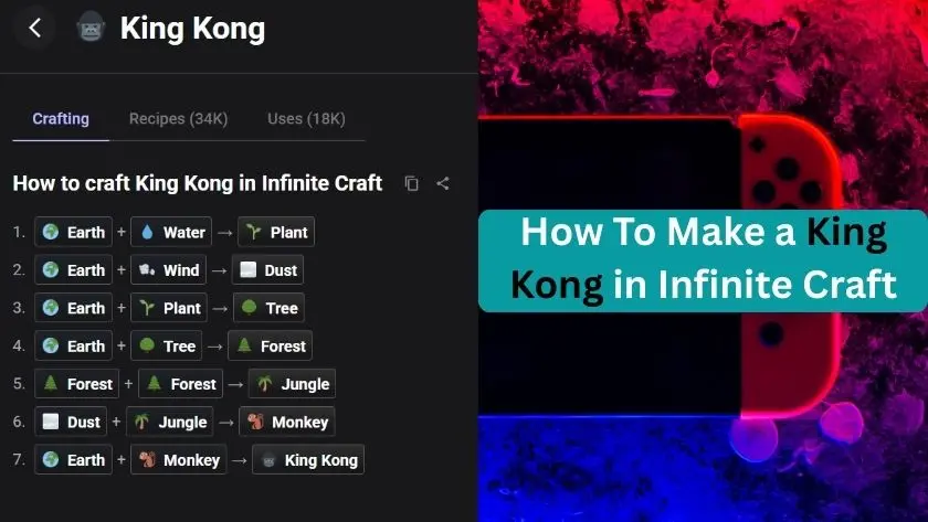 how to make king kong in infinite craft