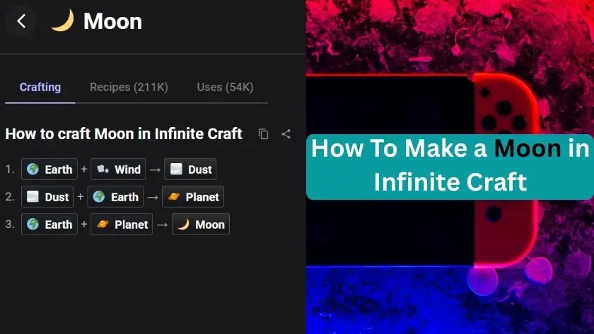 how to make moon in infinite craft