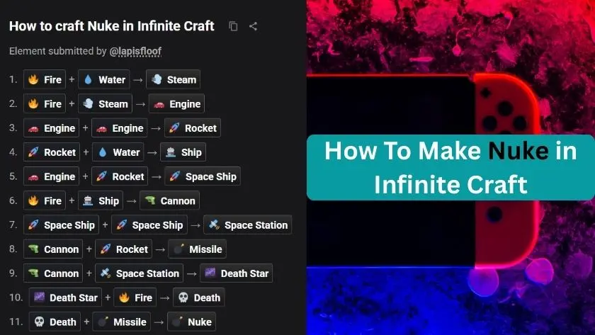 how to make nuke in infinite craft