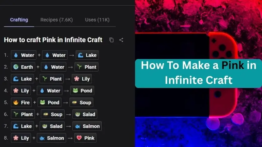how to make pink in infinite craft
