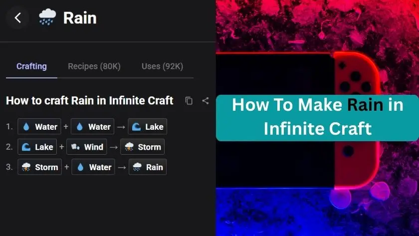 how to make rain in infinite craft